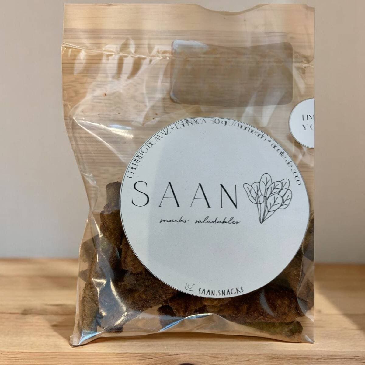 Churrito de Maíz + Espinaca 50 G, SAAN