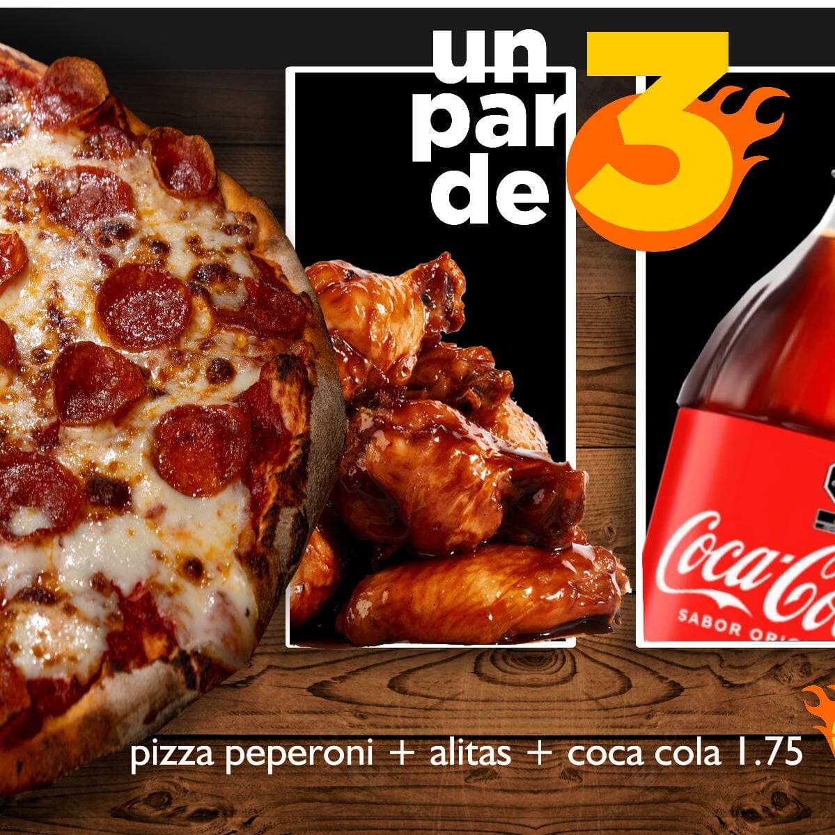 COMBO ESPECIALIDAD + ALITAS + COCA COLA DE 1.75 L