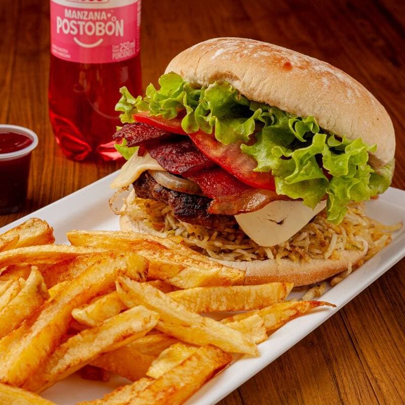 Combo Hamburguesa Bacon + Papas + Bebida