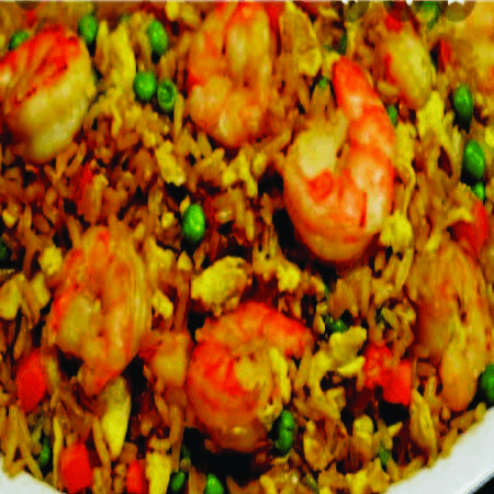 Arroz Frito Chino con Camarones.