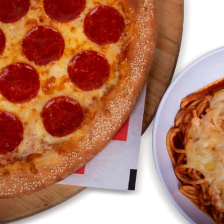 Pizza Grande + Espagueti