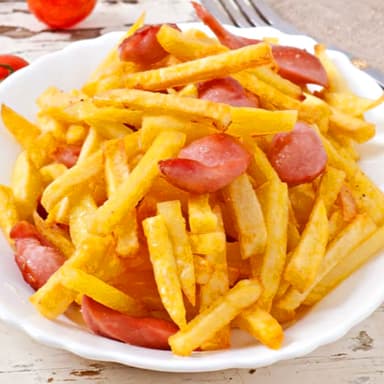 Papas Fritas con Chorizo Chino