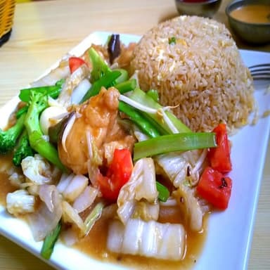 Pollo con verdura + chaufa