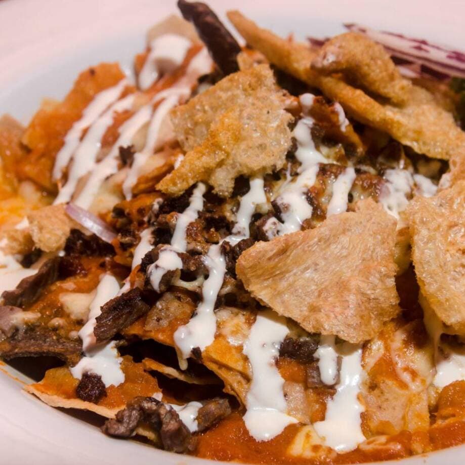 Chilaquiles con Bistec