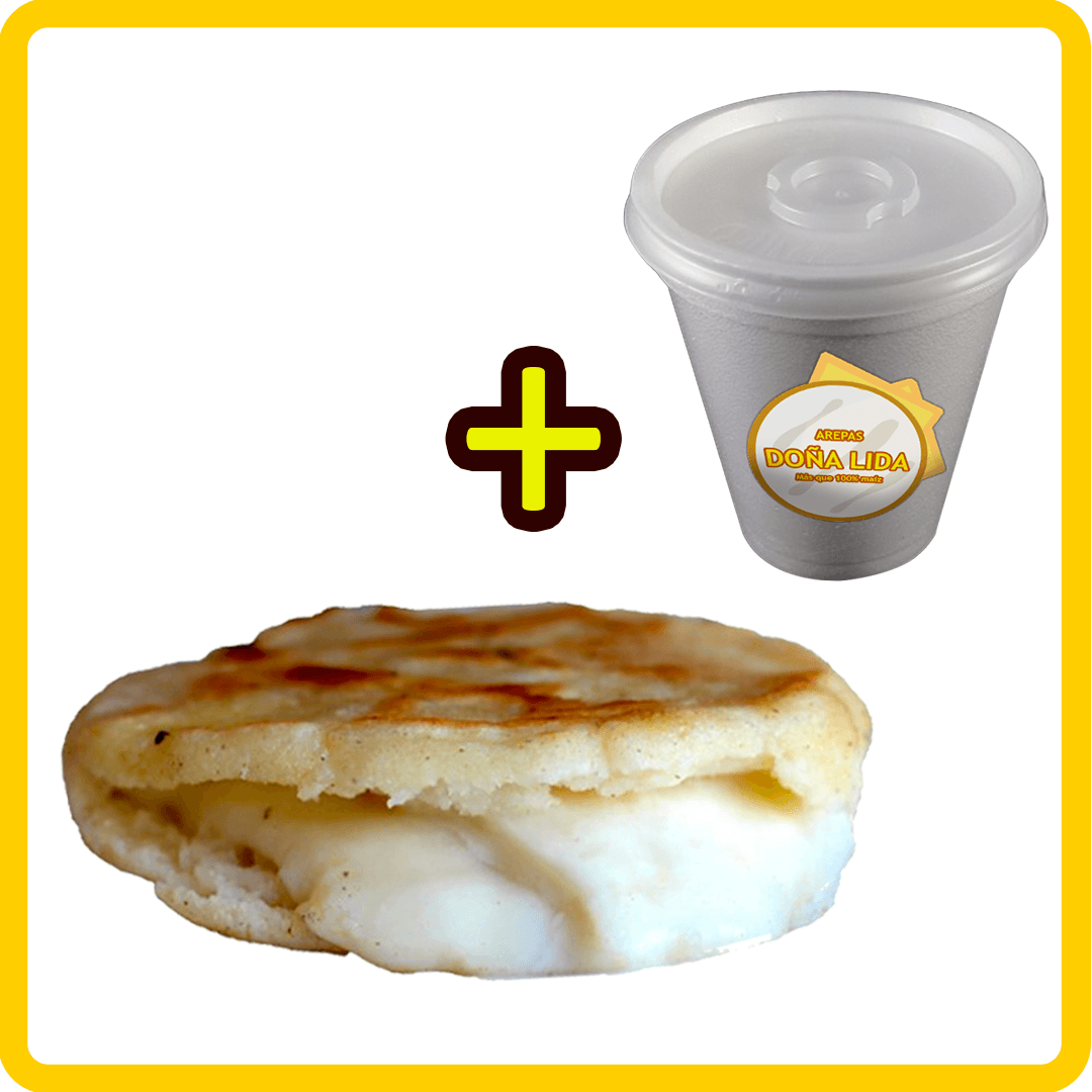 AREPA con QUESO DOBLE + CAFE