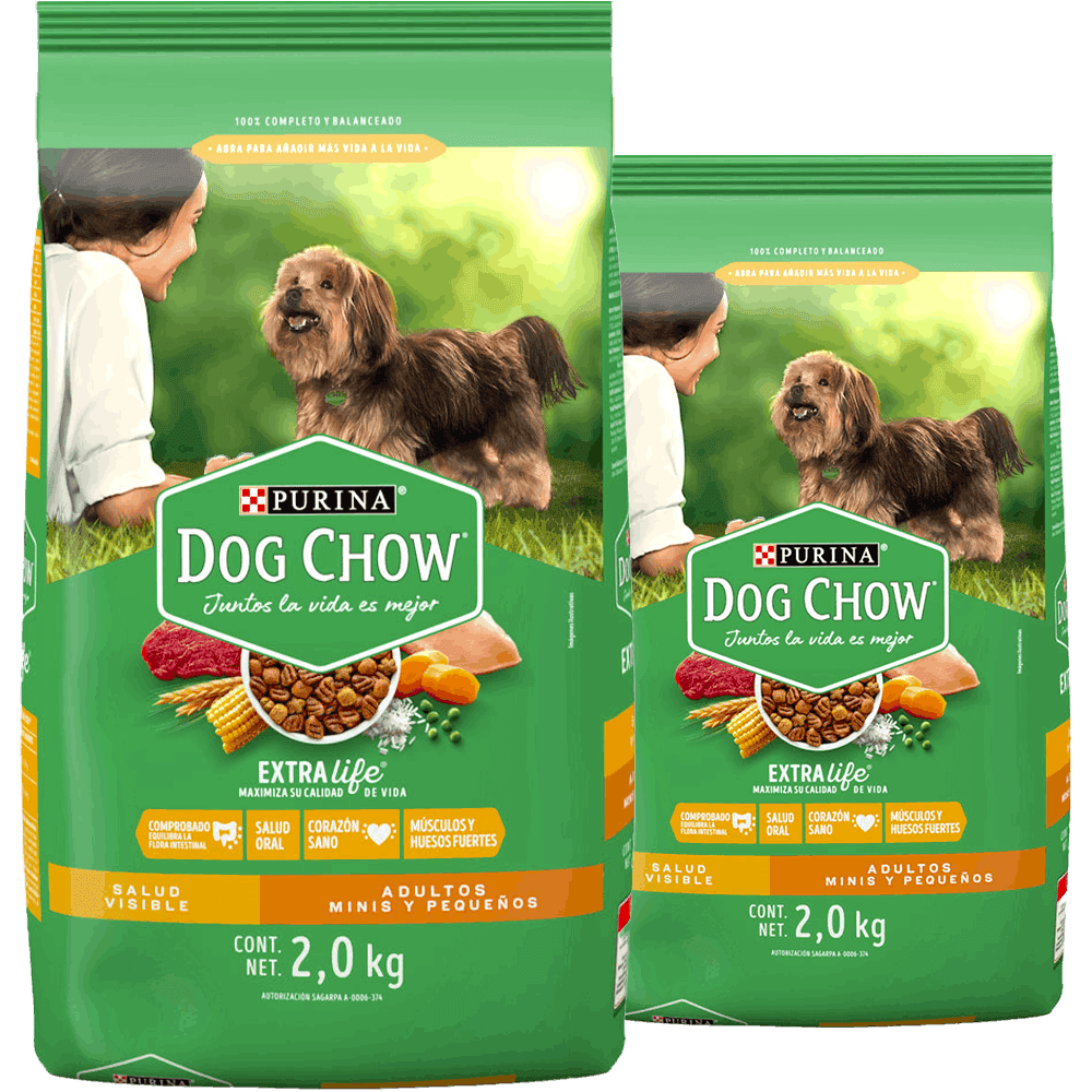2 DOG CHOW Adultos Razas Pequeñas 2Kg
