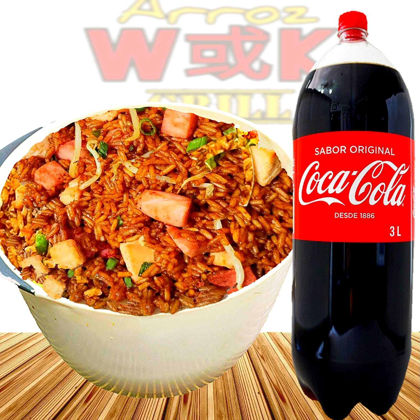 Combo Arroz Chino Grande + Coca Cola 3 Lts