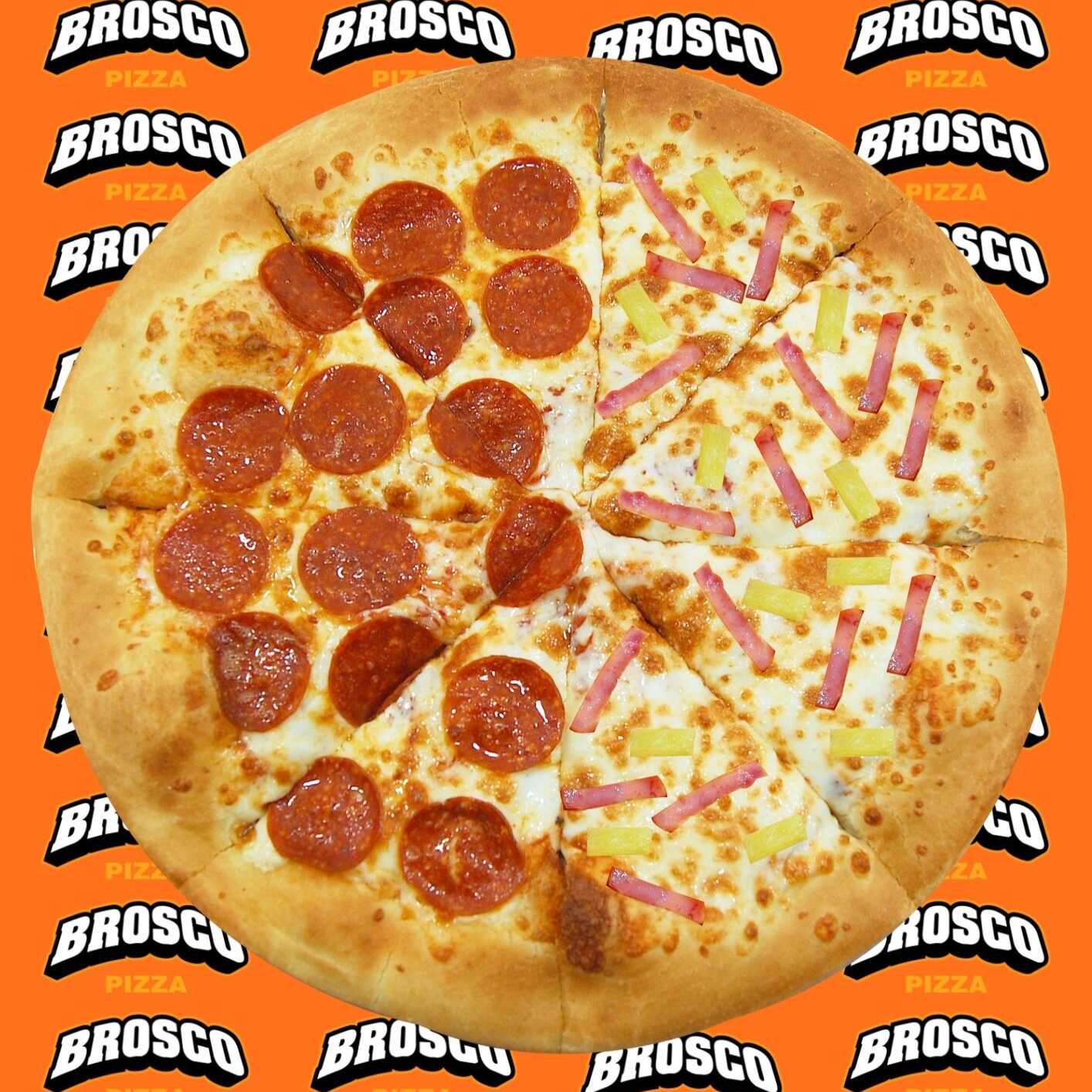 Mitad Pepperoni y Hawaiian