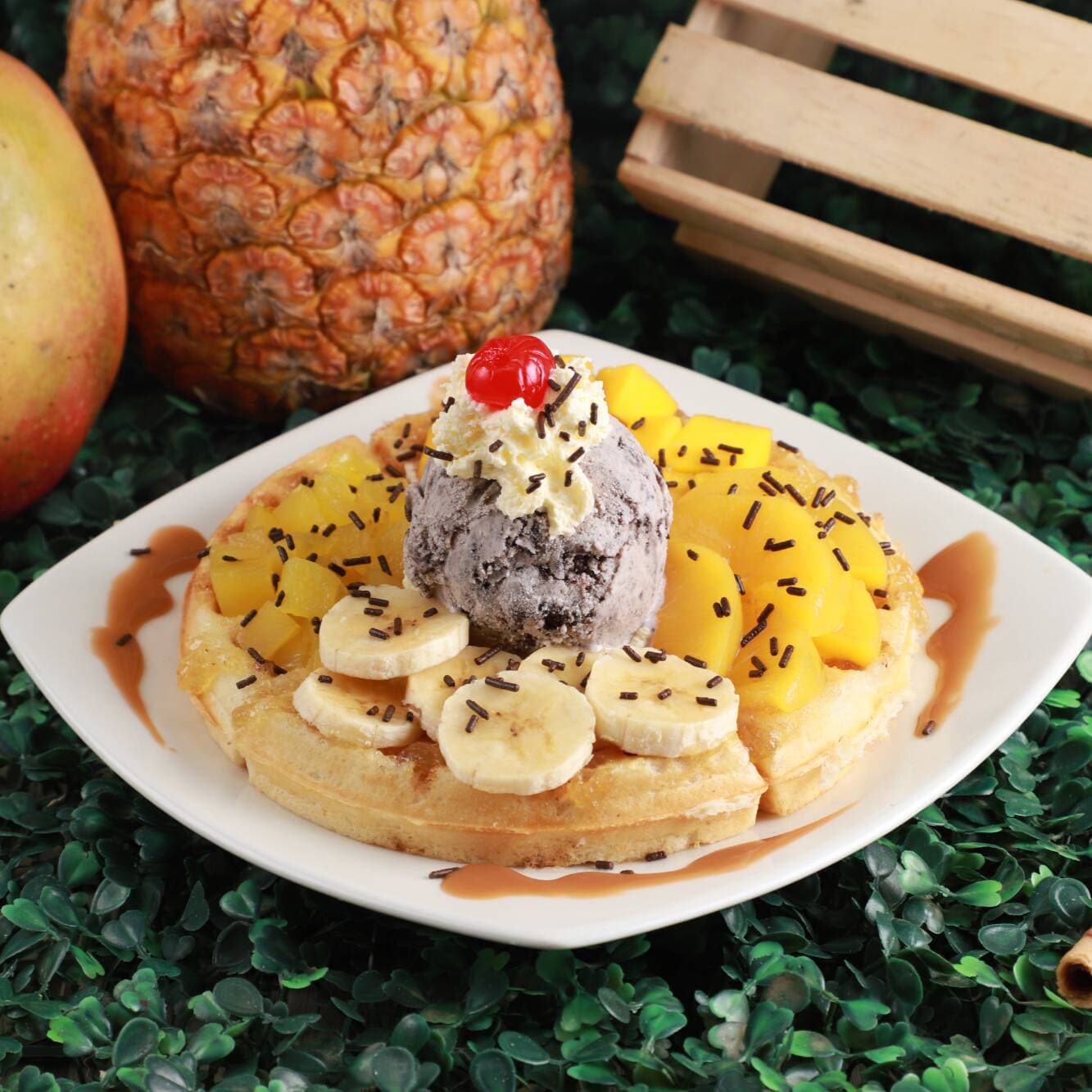 Waffle Frutos Amarillos