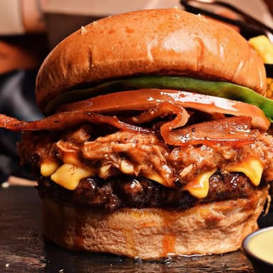 Burger con costilla desmechada