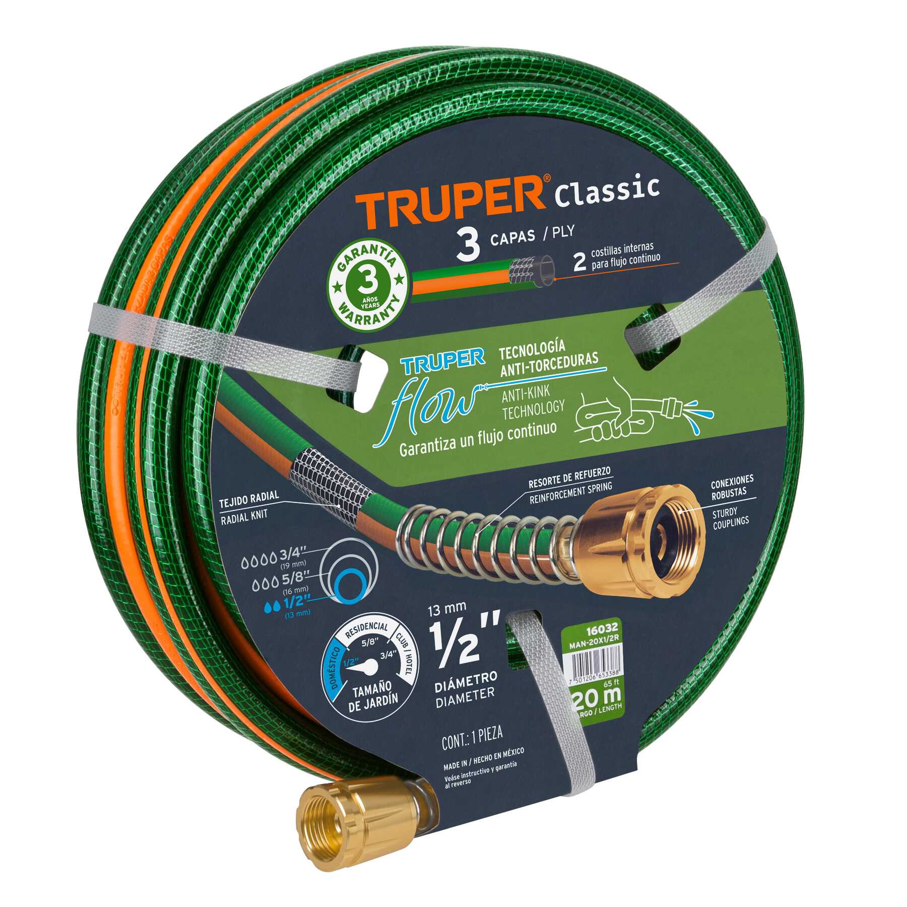 TRUPER MANGUERA JARDIN VERDE 20MT MAN-20X1/2R