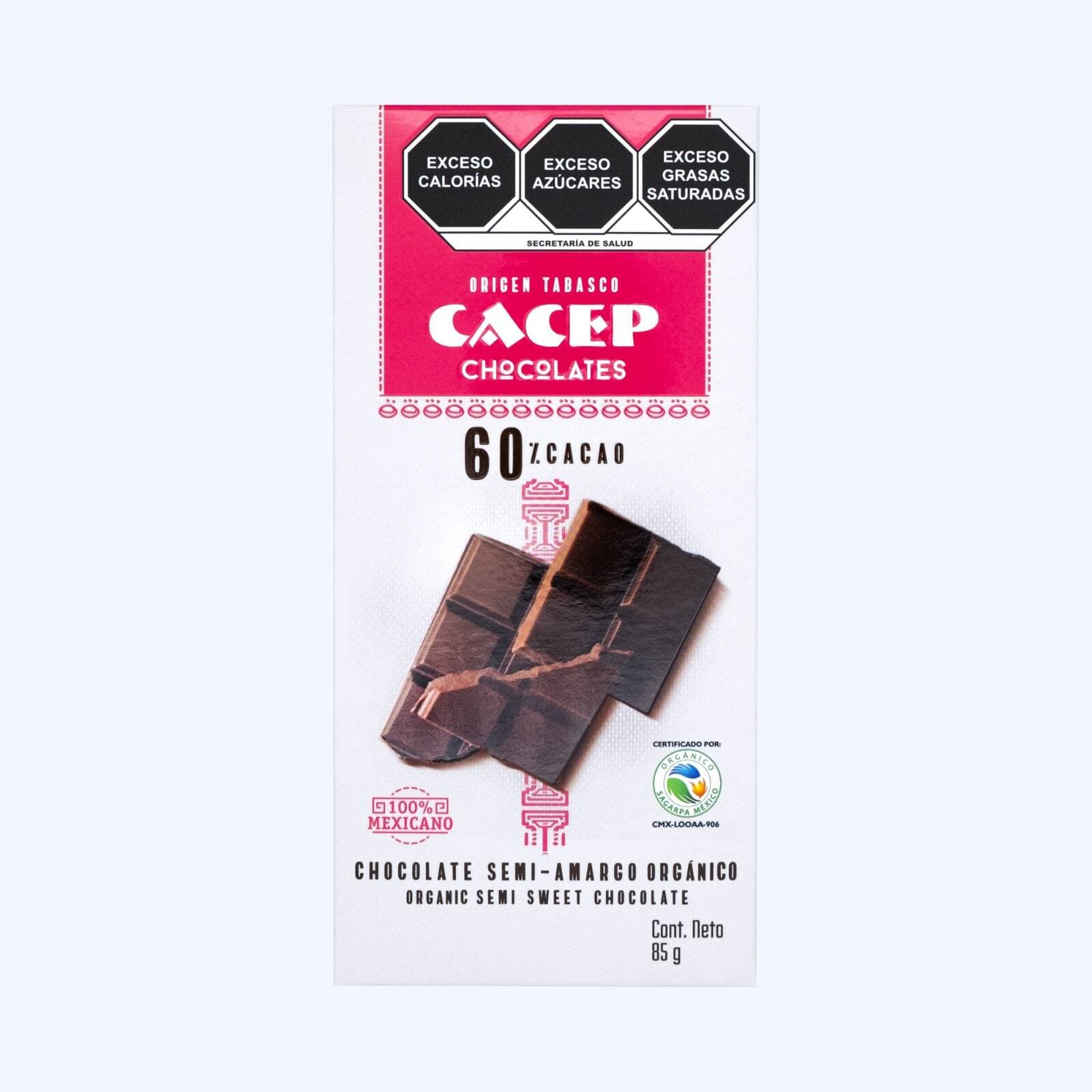 Barra 85g Chocolate Semi Amargo 60% Cacao