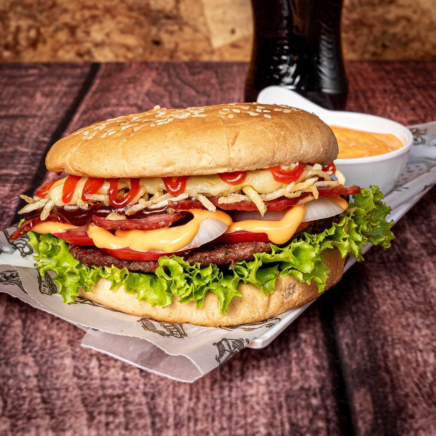 Combo: Hamburguesa Tasty Burger+Papas rusticas