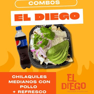 Chilaquiles de Pollo Medianos + Refresco