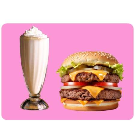 Combo Malteada con Hamburguesa Doble