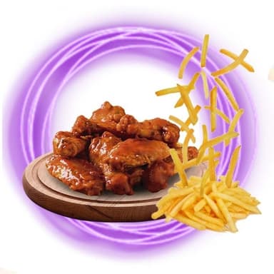 Alitas 12 pz con papas