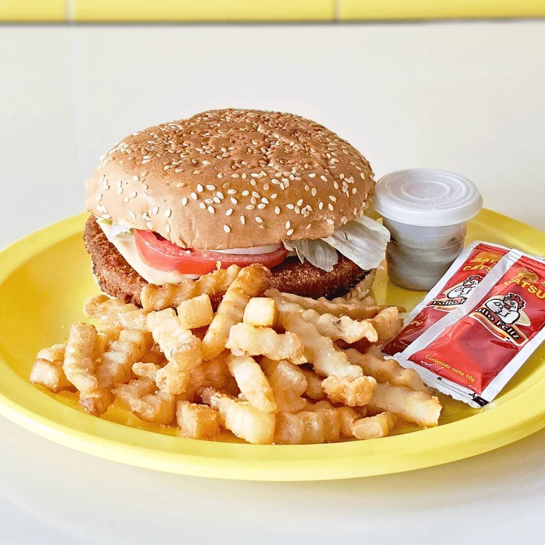 Hamburguesa con Papas A La Francesa
