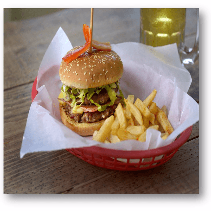 Hamburguesa Doble con Champiñones