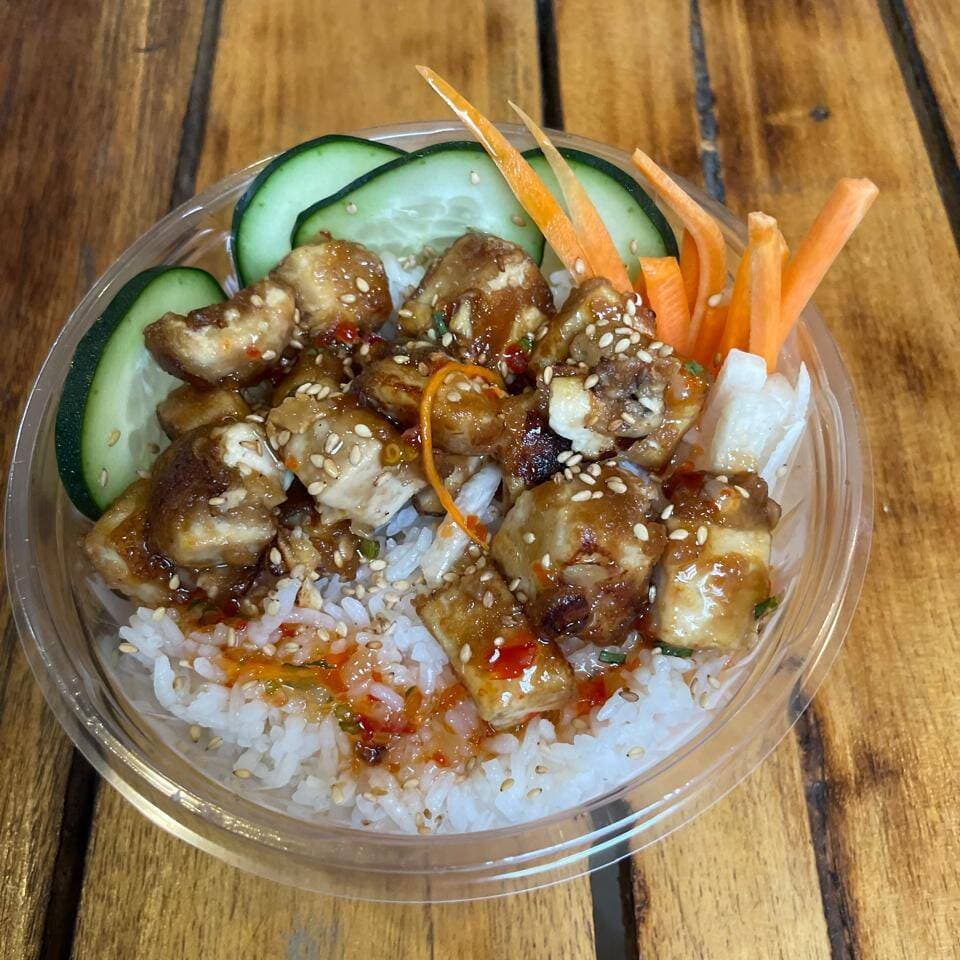 Arroz Jamín con Tofu Frito en Miso y Maple
