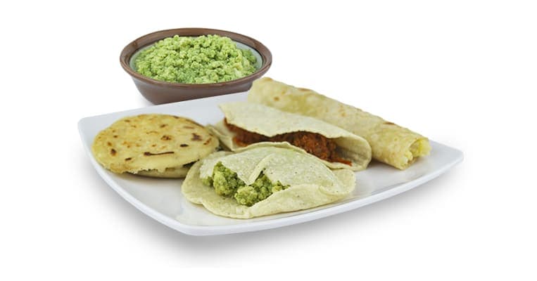Taco de maíz de huevo verde