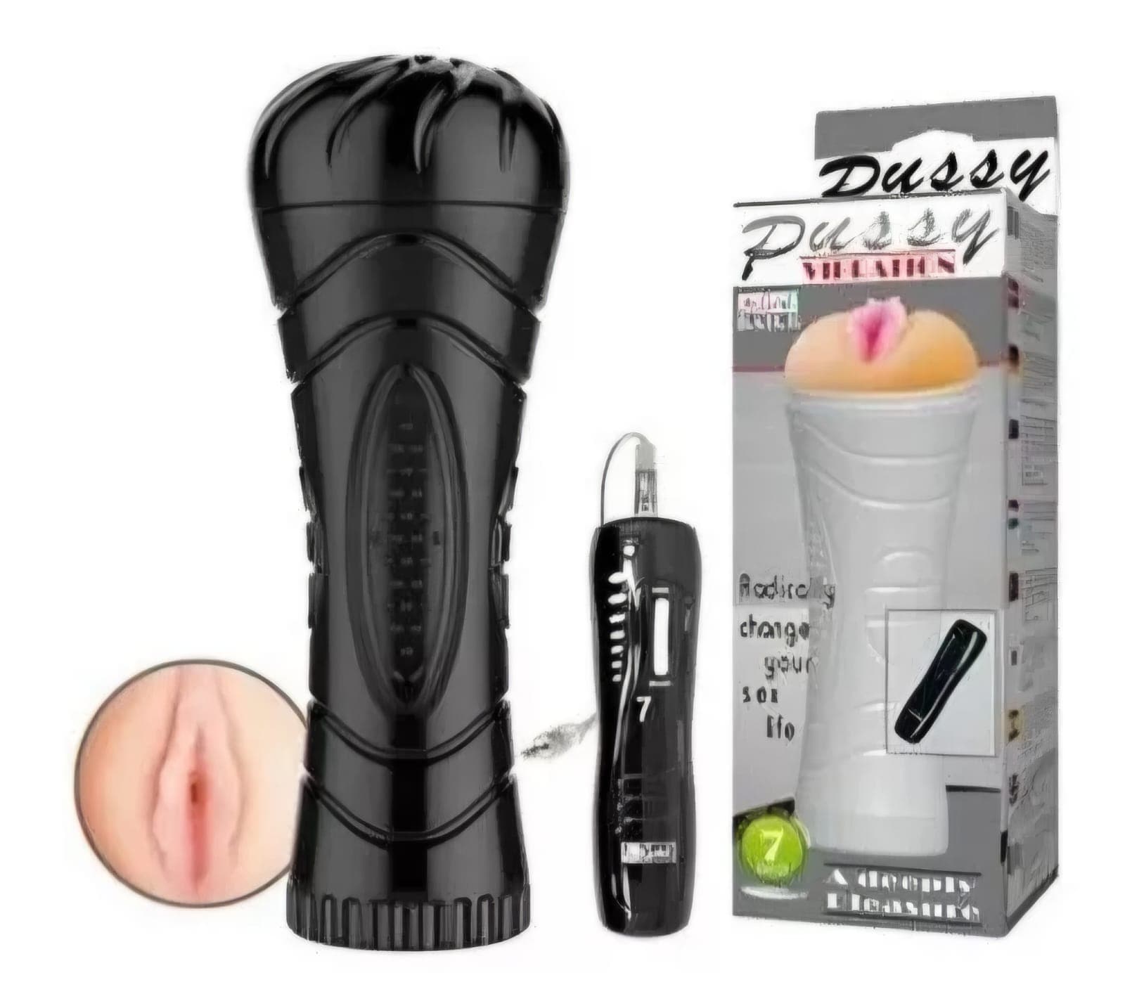 Vagina masturbador masculino linterna con 7 mod...