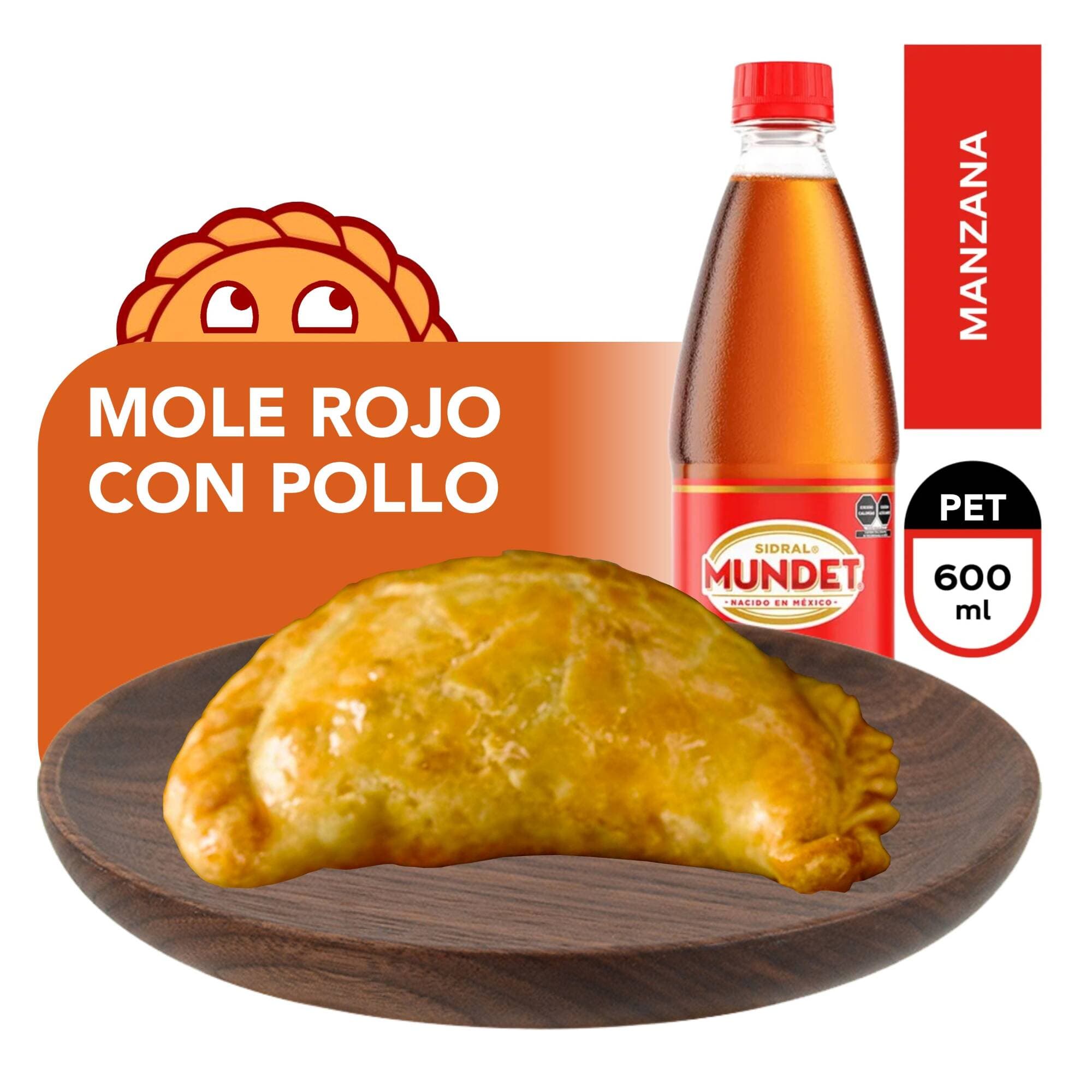 Combo Empanada Mole Rojo Pollo + Sidral Mund 355ml