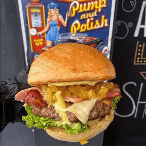 Hamburguesa Hawaiana más Papas a la Francesa