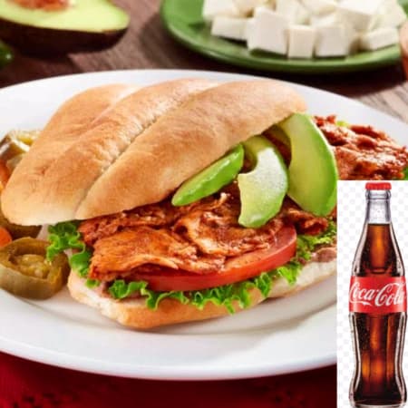 Desayuno  torta aurys + coca
