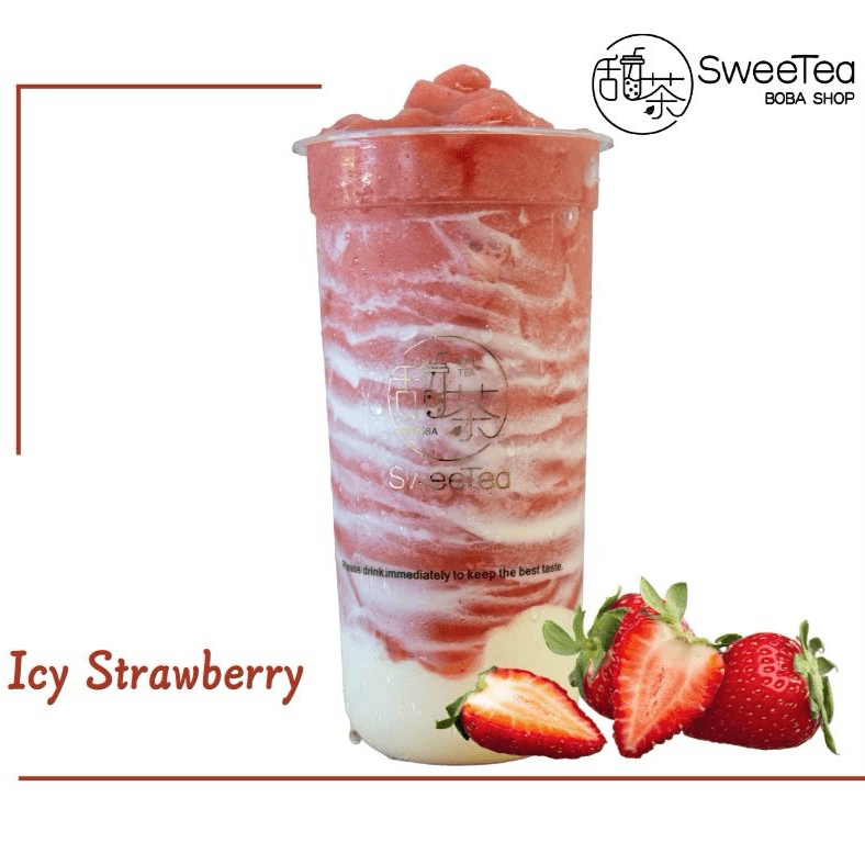 Icy Strawberry Cheese Foam