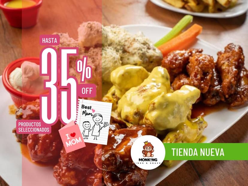 Monking Wings (Alitas, Boneless & Snacks)
