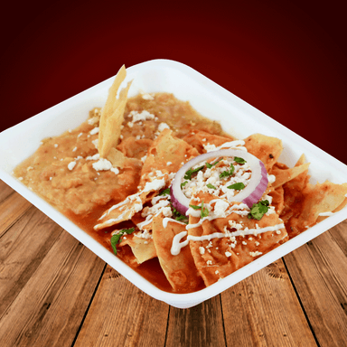 Chilaquiles Rojos Con Frijoles