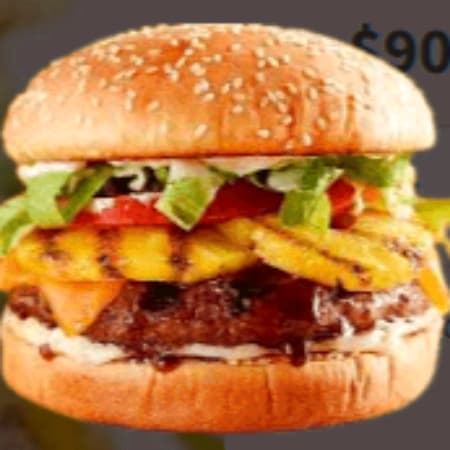 HAMBURGUESA HAWAIANA SIRLOIN Ó ARRACHERA