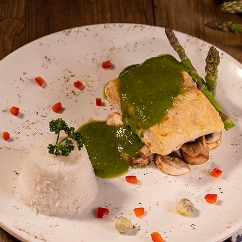 Filete de robalo en salsa verde (200 gr)