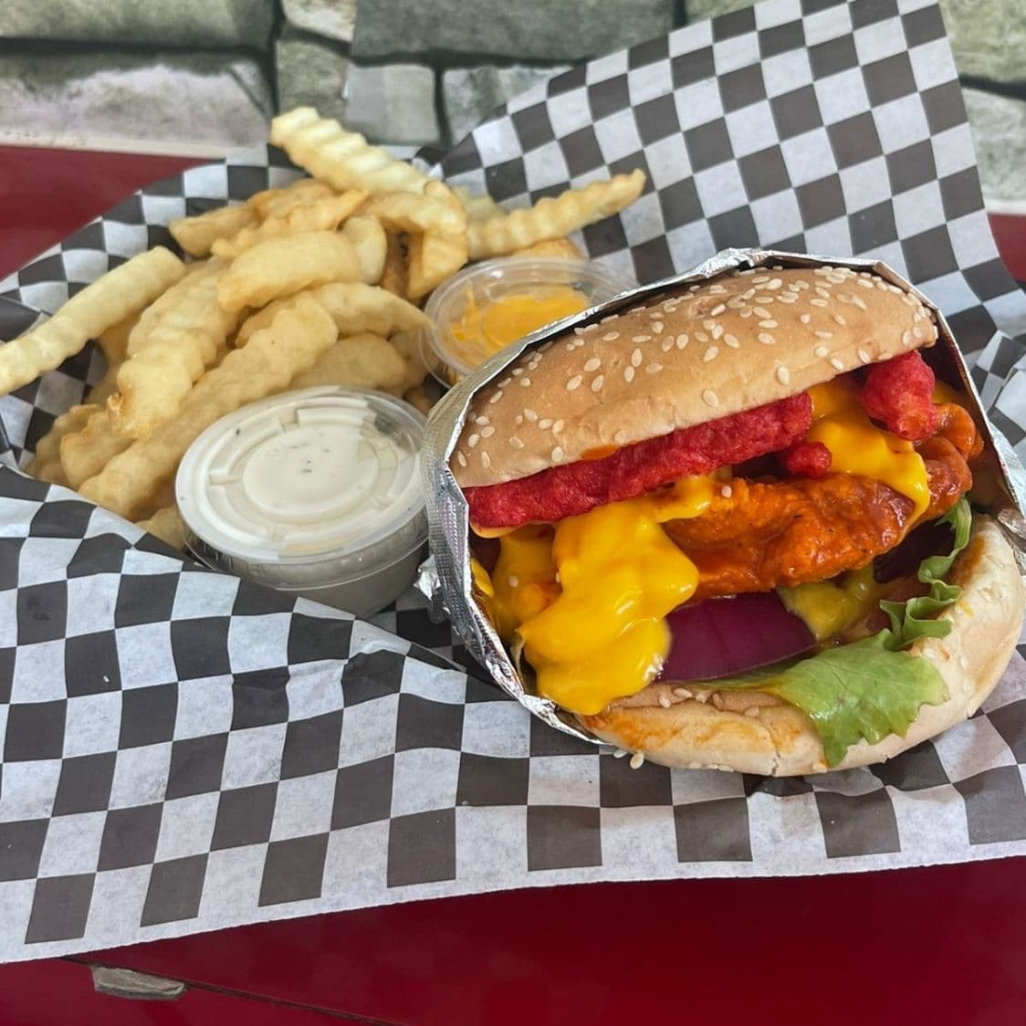 Hamburguesa Buffalo flamin hot