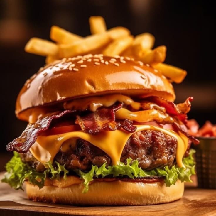 Hamburguesa 3 Quesos