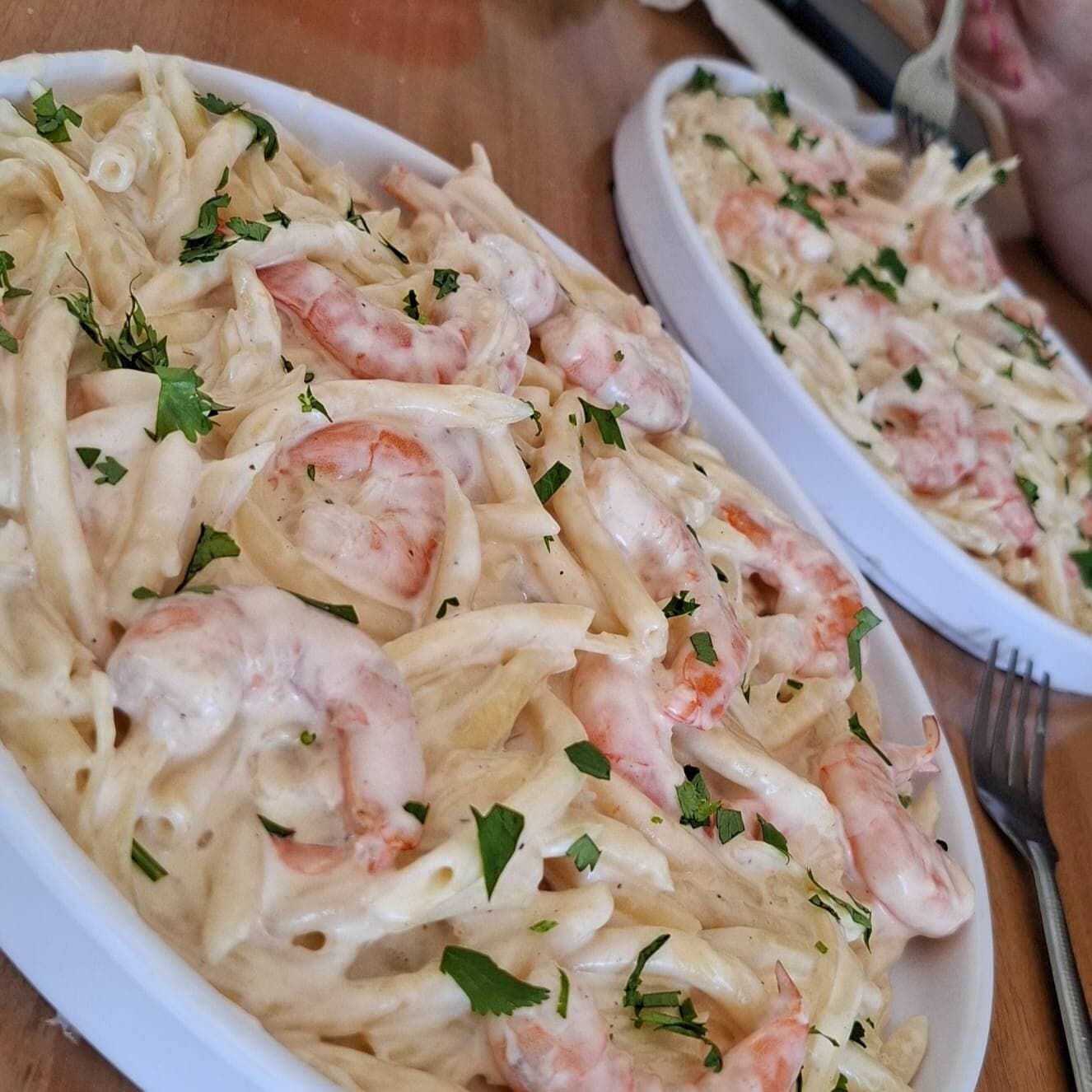PASTA CON CAMARONES