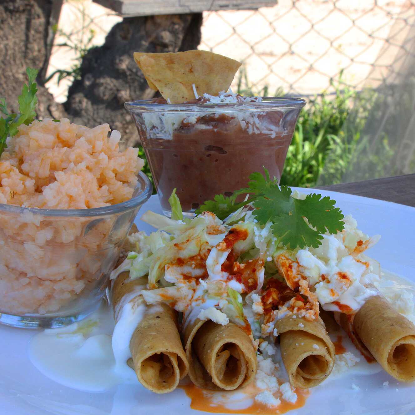 Orden de 4 Flautas de Deshebrada con Arroz y Coca