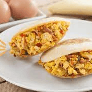 Arepa Rellenas con Huevos Rancheros (perico)