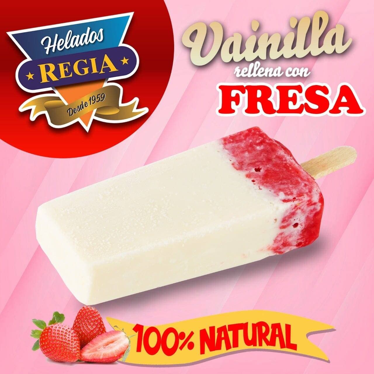Paleta Crema Vainilla con Fresa