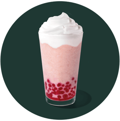 Fresa Cream Frapp con perlas frambuesa