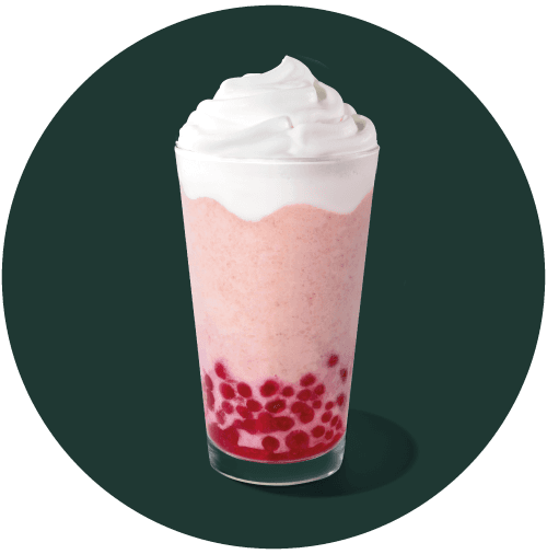 Fresa Cream Frapp con perlas frambuesa