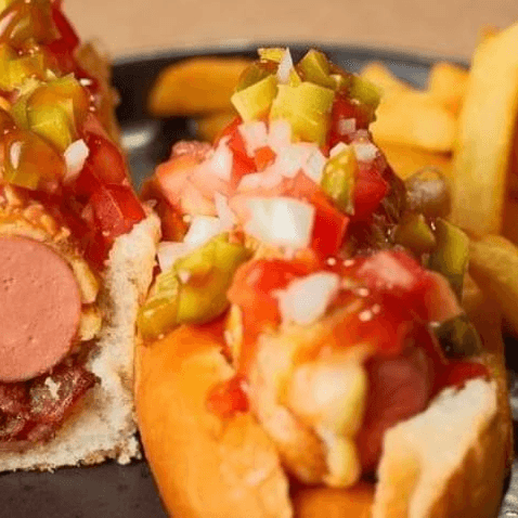 Hot Dog Hawaiano con Papas