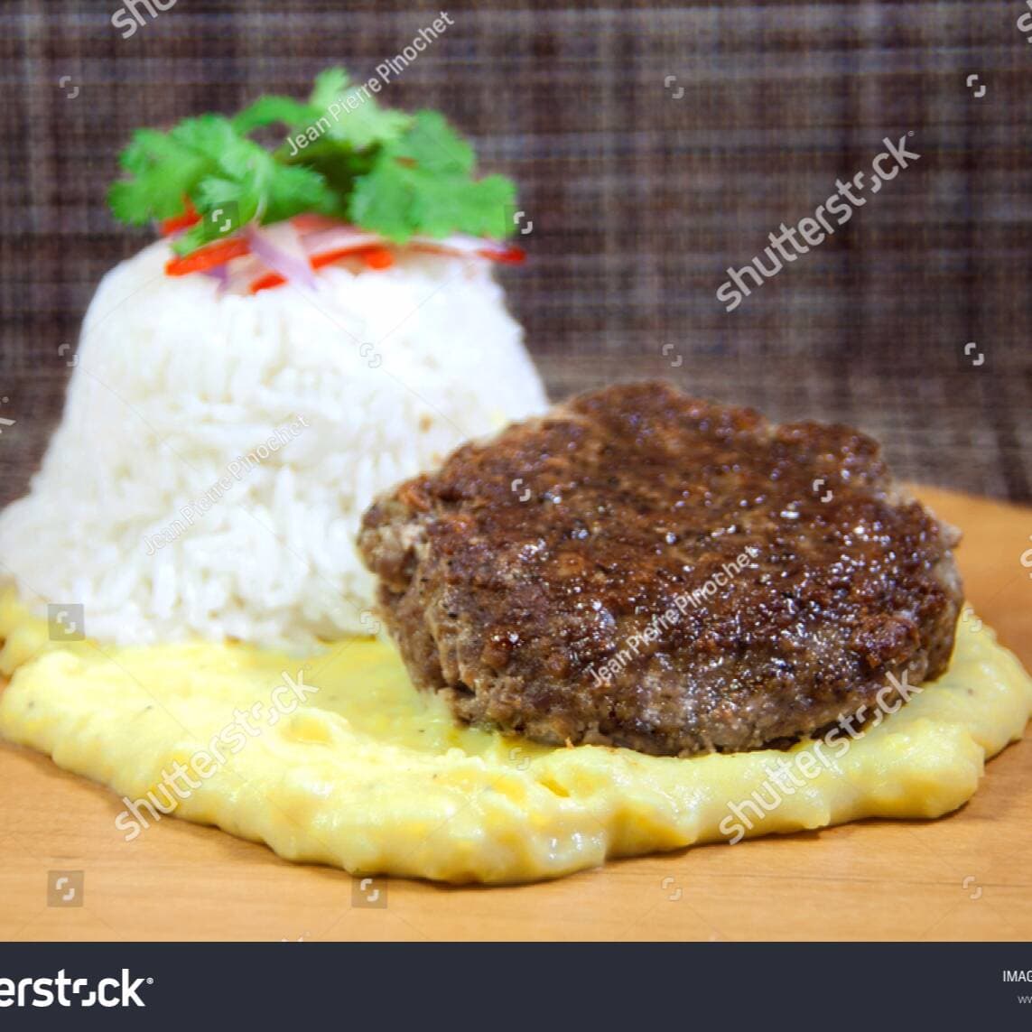 Puré de Papa con Hamburguesa