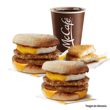 2 Egg McMuffin Doble Salchicha + 1 Americano 8oz + 1 HashBrown