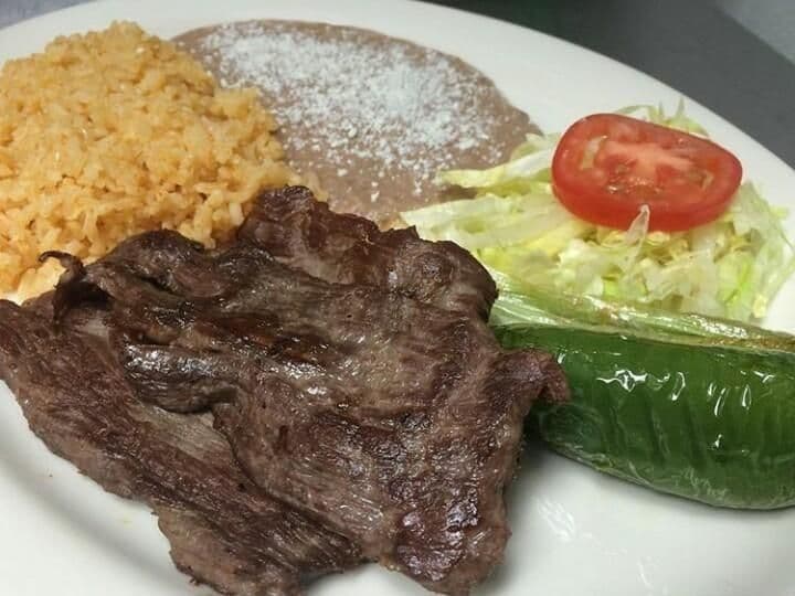 BISTEC DE RES ASADO+ BEBIDA