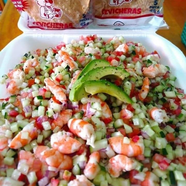 Ceviche de camarón cocido