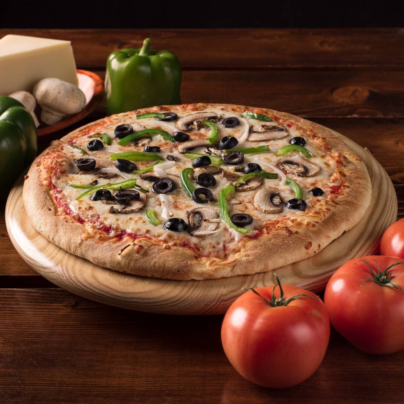 Pizza Mediana Vegetariana.