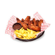 Alitas BBQ con Papas