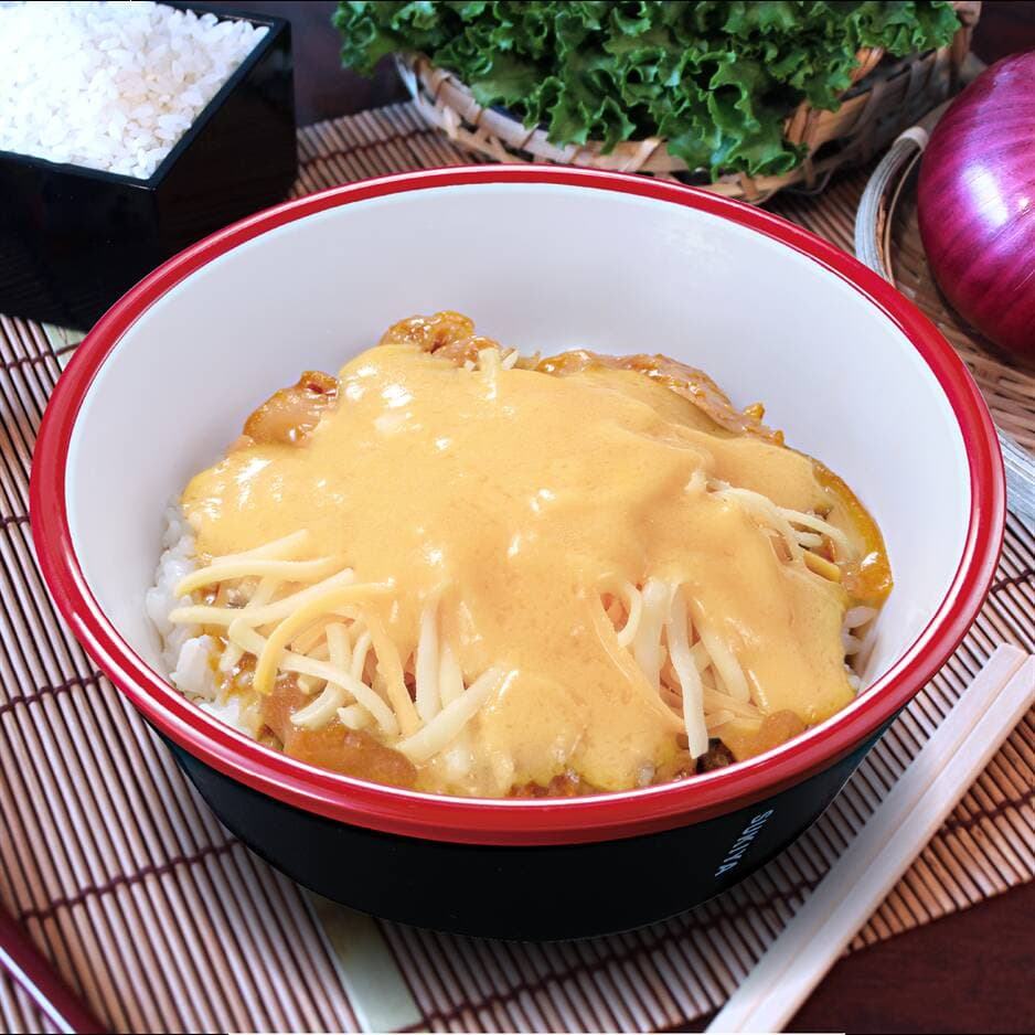 Pollo Donburi en Salsa de Ajo y Queso Fundido