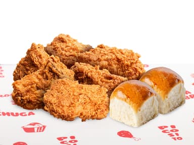 6 Piezas Pollo & 2 Panes Bollo